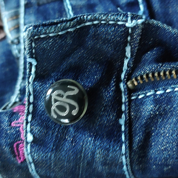 Women's Rock and Roll Cowgirl dark wash Denim 32x34 Used - Picture 9 of 11